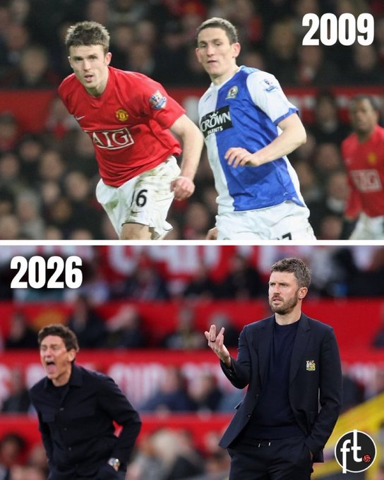 【岁月】2009年，卡里克和凯斯·安德鲁斯同场竞技2026年4月27日，曼联2-