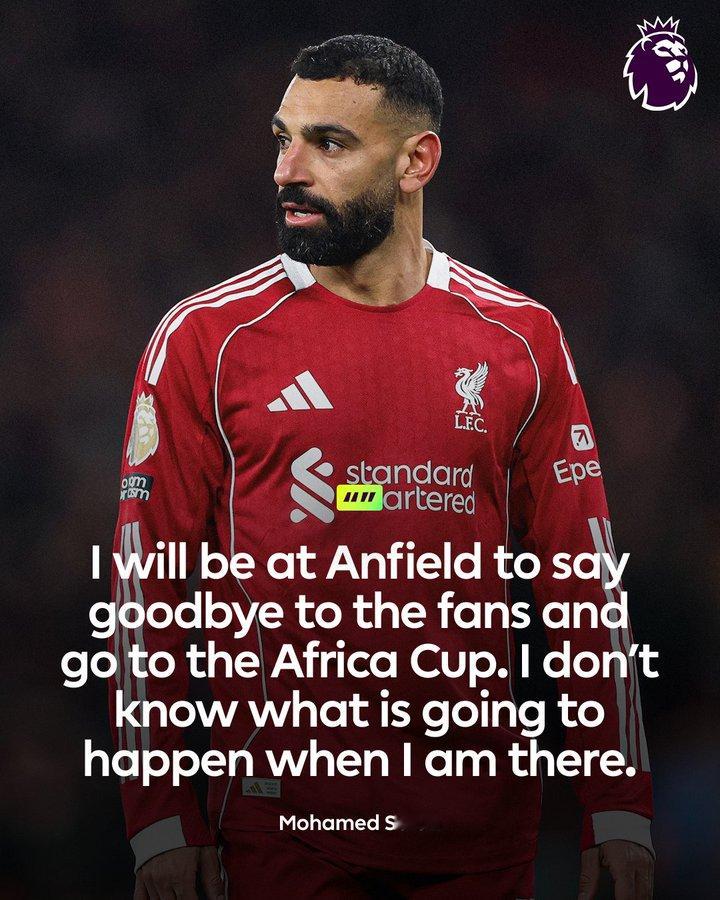 在前往非洲杯之前，穆罕默德·萨拉赫将在利物浦主场迎来他职业生涯的最后一场比赛，并