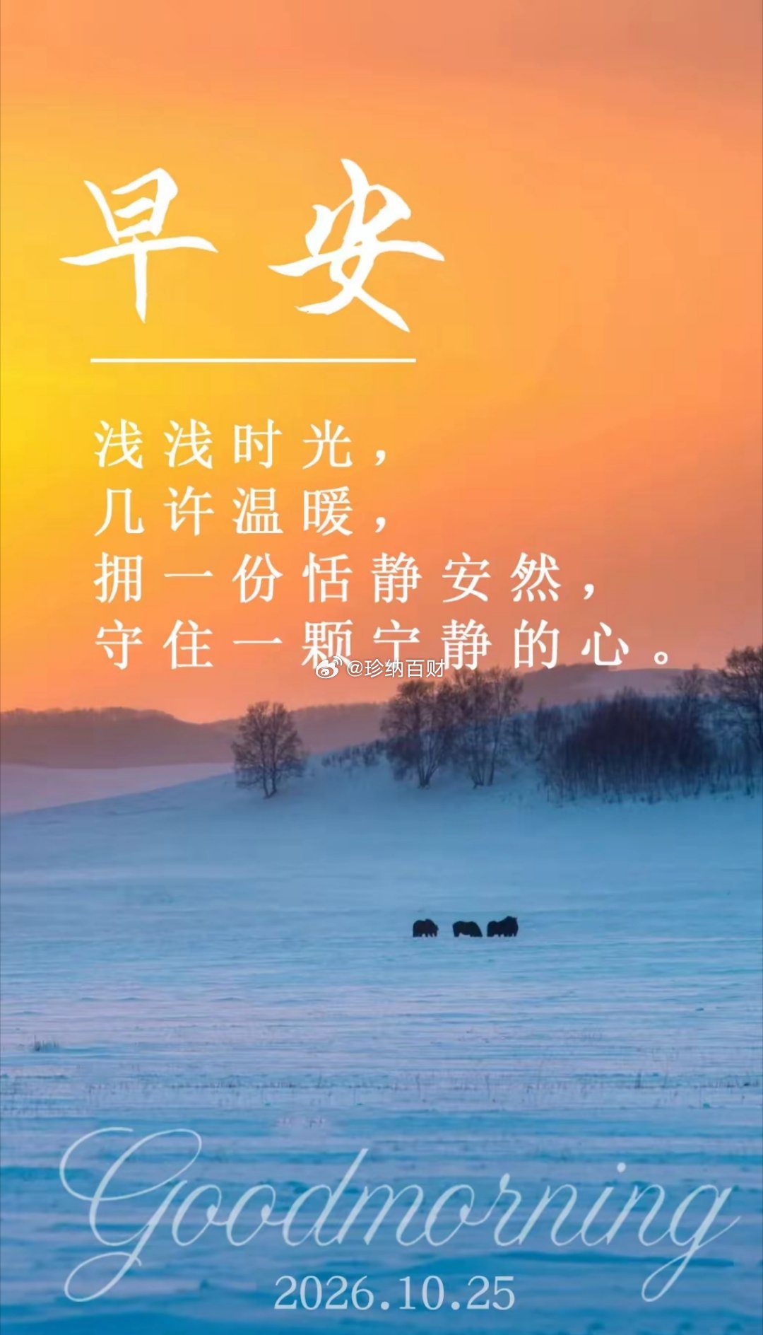 浅浅时光，几许温暖，拥一份恬静安然，守住一颗宁静的心❤️所有人早安，已起床的点赞
