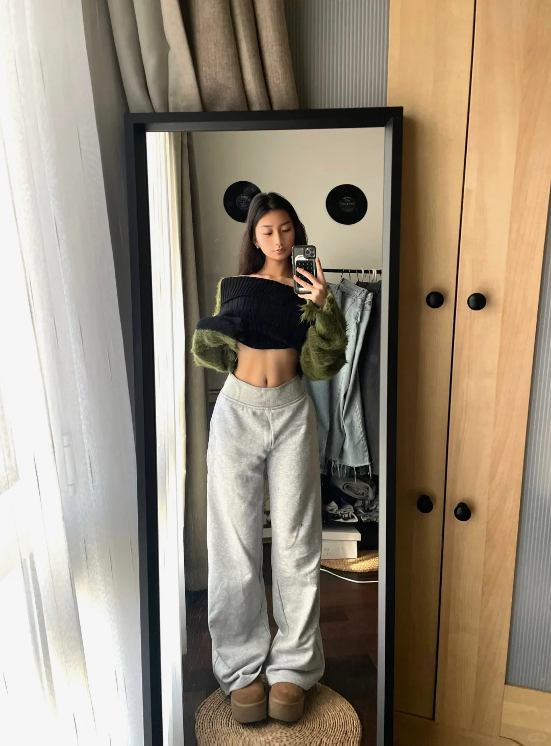 off the shoulder sweater ootd