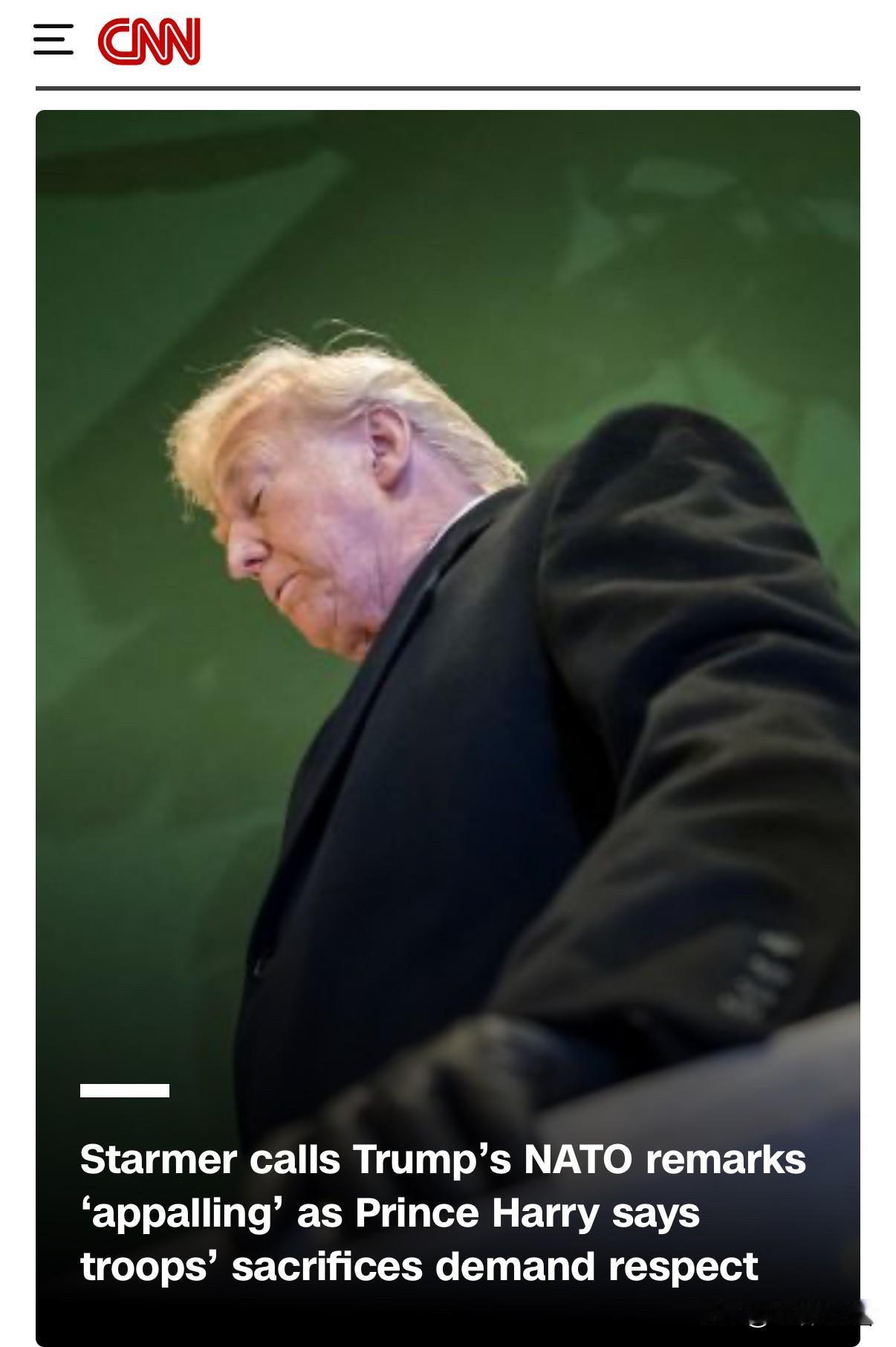 川普的大嘴巴，这次是真的惹了祸。他有关盟友们没咋帮过美国的说辞，完全将英国激怒了