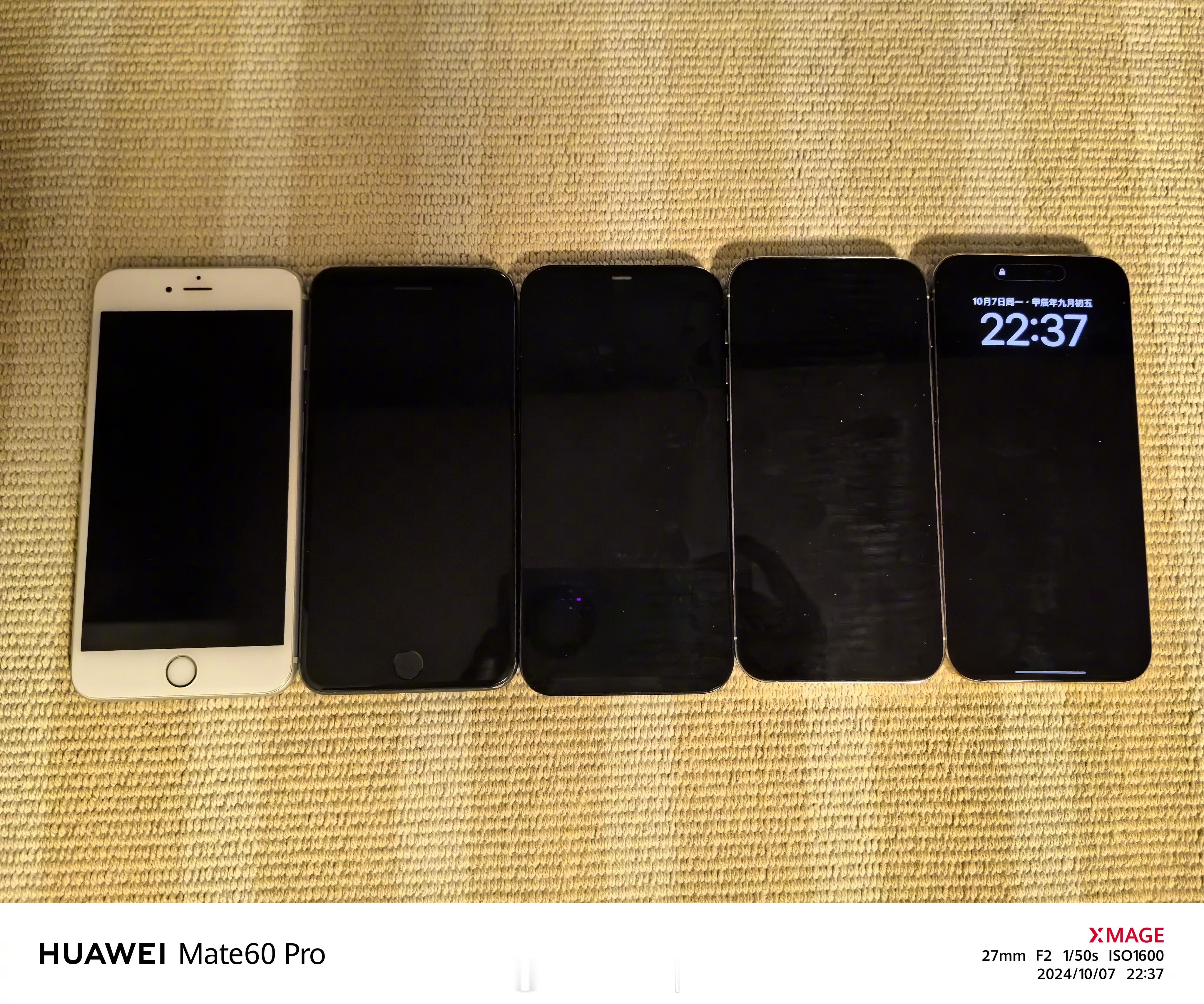 我的历代iPhone，我发现我的手机全是偶数，6，8，12，14，16 而且都是