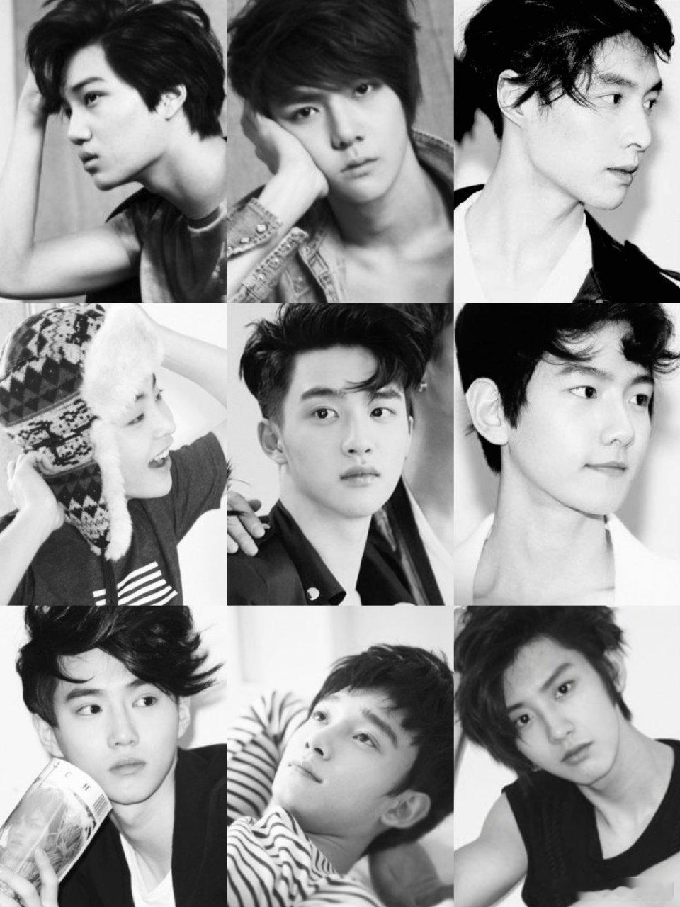 EXO[超话] EXO刚出道没多久的写真，是又青涩又帅气的宝宝们[舔屏][舔屏]