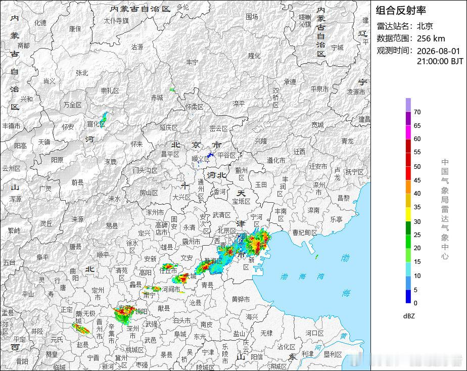 入夜以后，地面西南风减速，风速辐合触发不稳定能量释放，激发了一些对流，主要仍然在