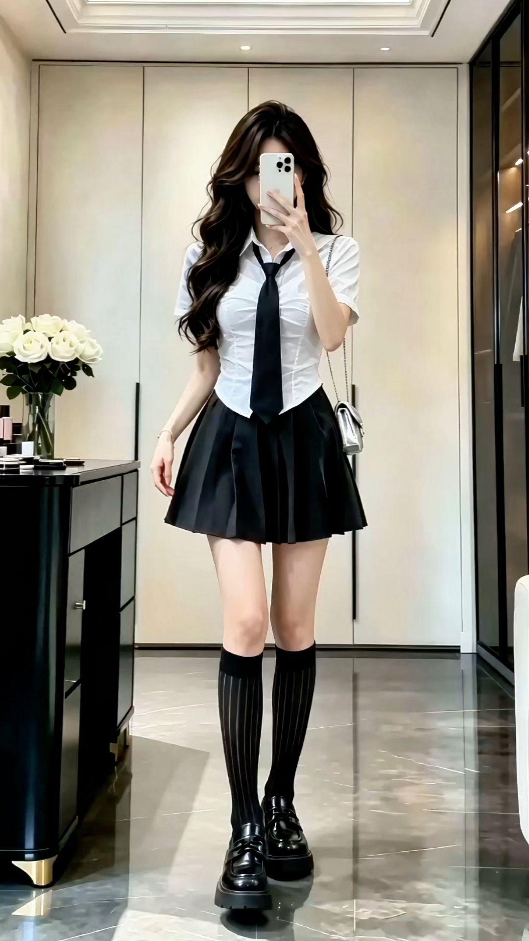百褶裙穿搭 学院风穿搭 学妹穿搭 可甜可盐的学院风穿搭指南 百褶裙少女