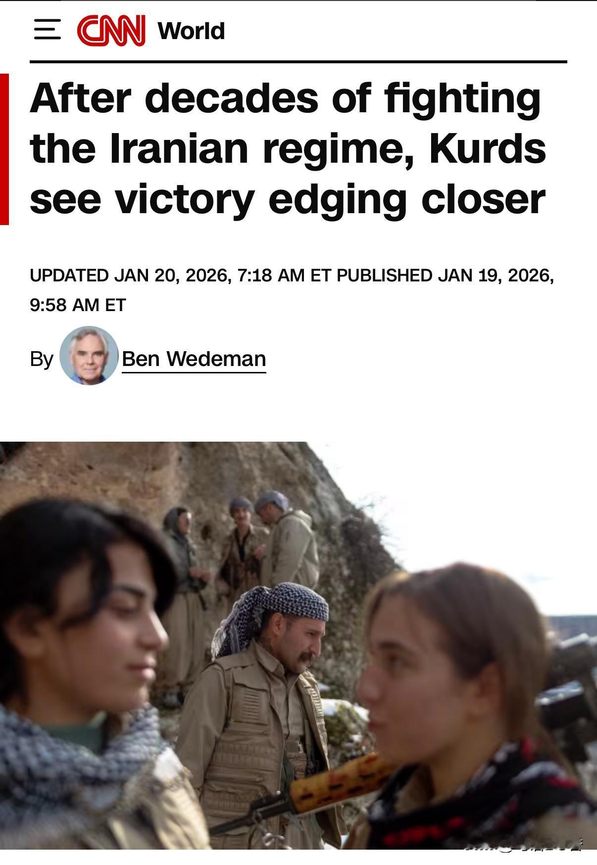 相较于普通民众上街，伊朗人神机制最担心的是地方武装力量不断扩大，如伊朗的库尔德武