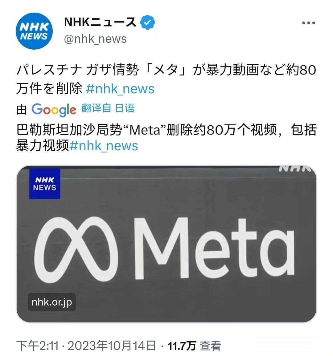 “崇尚言论自由”的美国，强制要求社交媒体META删除了80万条有关加沙真相的视频