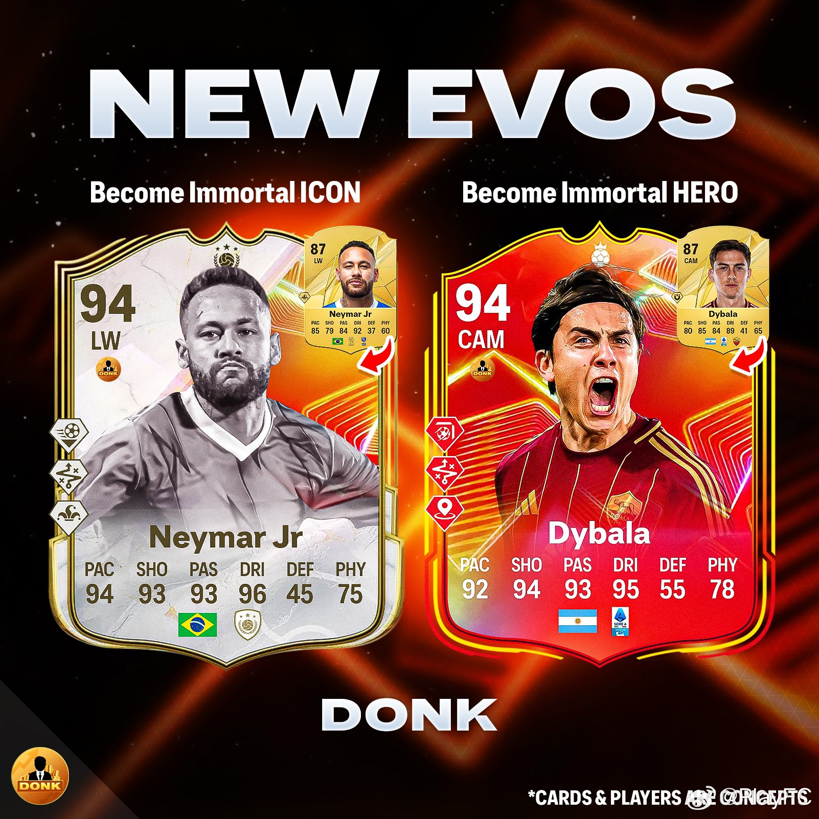 不朽传奇 & 不朽英雄进化将会在新活动中推出。FC25 ​​​