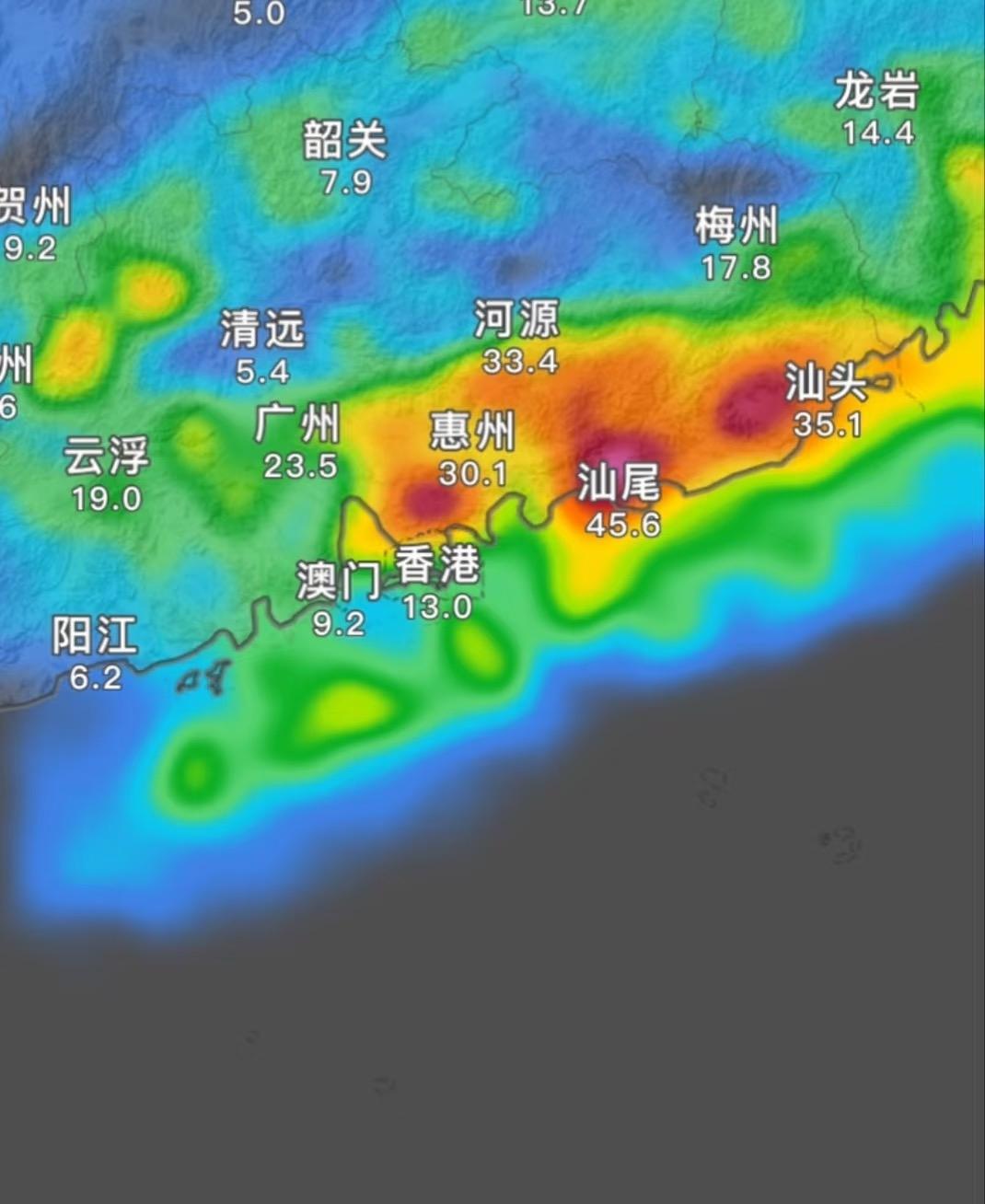等了两天的广东暴雨，28日要真来了。大部是中到大雨，局部下得大。开学怕不怕停课？