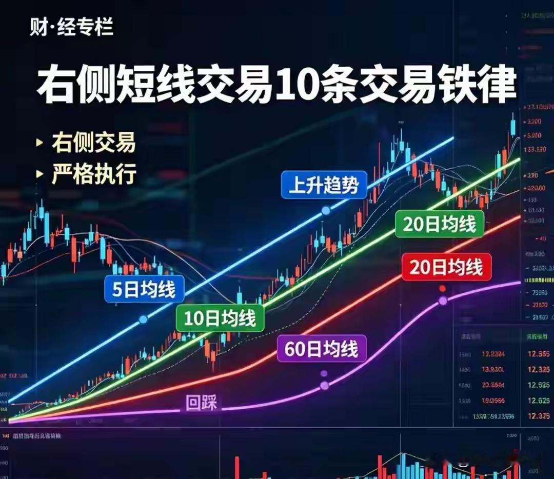 右侧短线交易10条交易铁律：第一、股价未站上20日均线，坚决不碰很多做短线的散户
