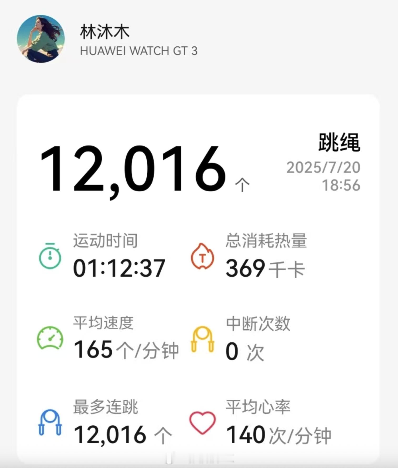 我最近游泳居多，然而三年前建的“中年跳绳群”还在一直活跃。曾经没我跳得多的群友，