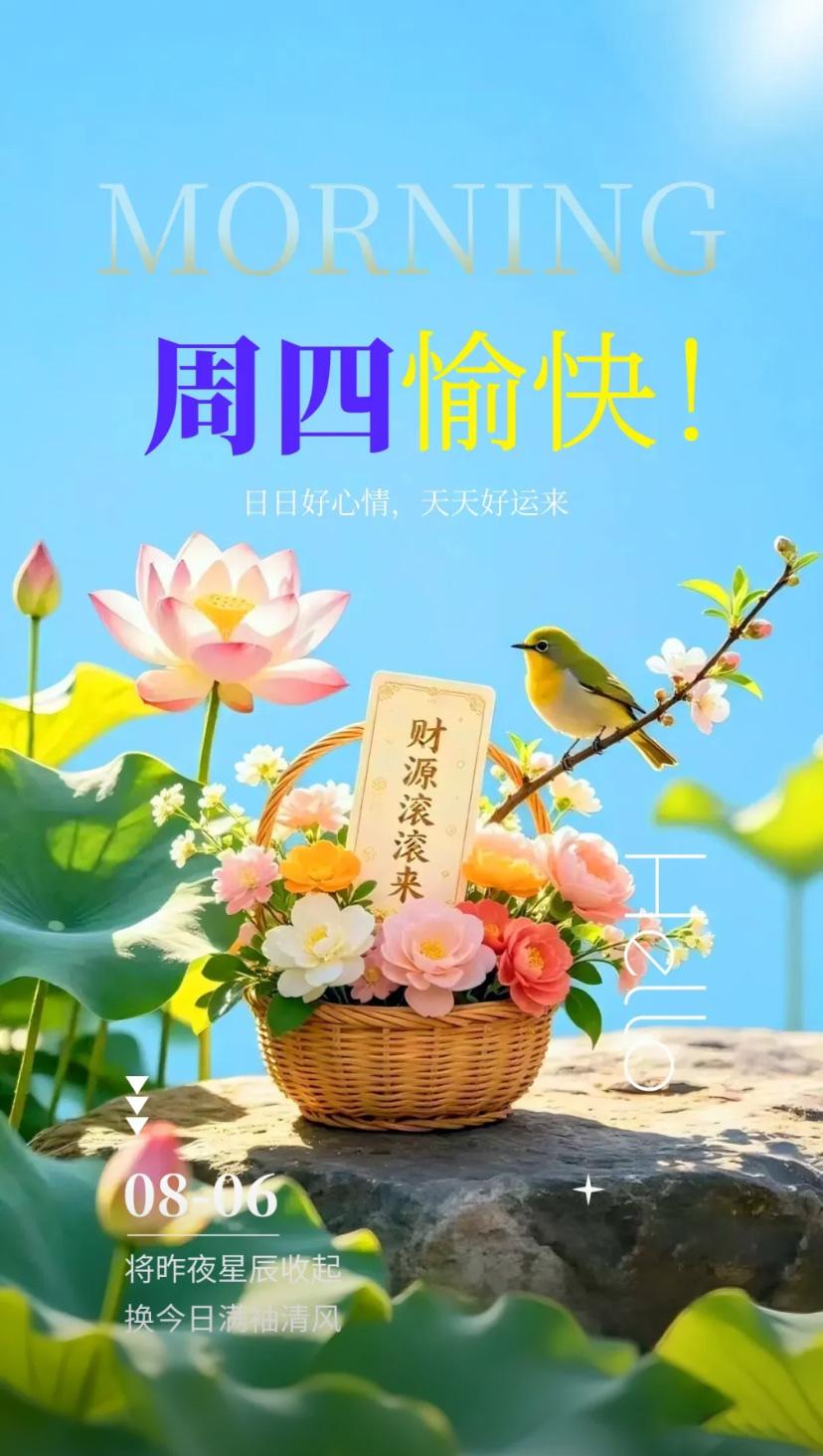 夏晨寄语，一枕凉风次夏末，满怀吉庆遇秋初。
2026./08.06.
[微风][