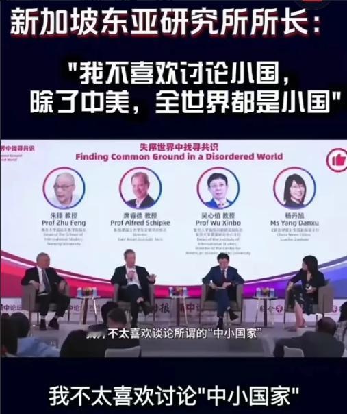 美国教授在新加坡论坛称除了中美，全世界都是小国，我没有兴趣讨论小国！在场的新加坡