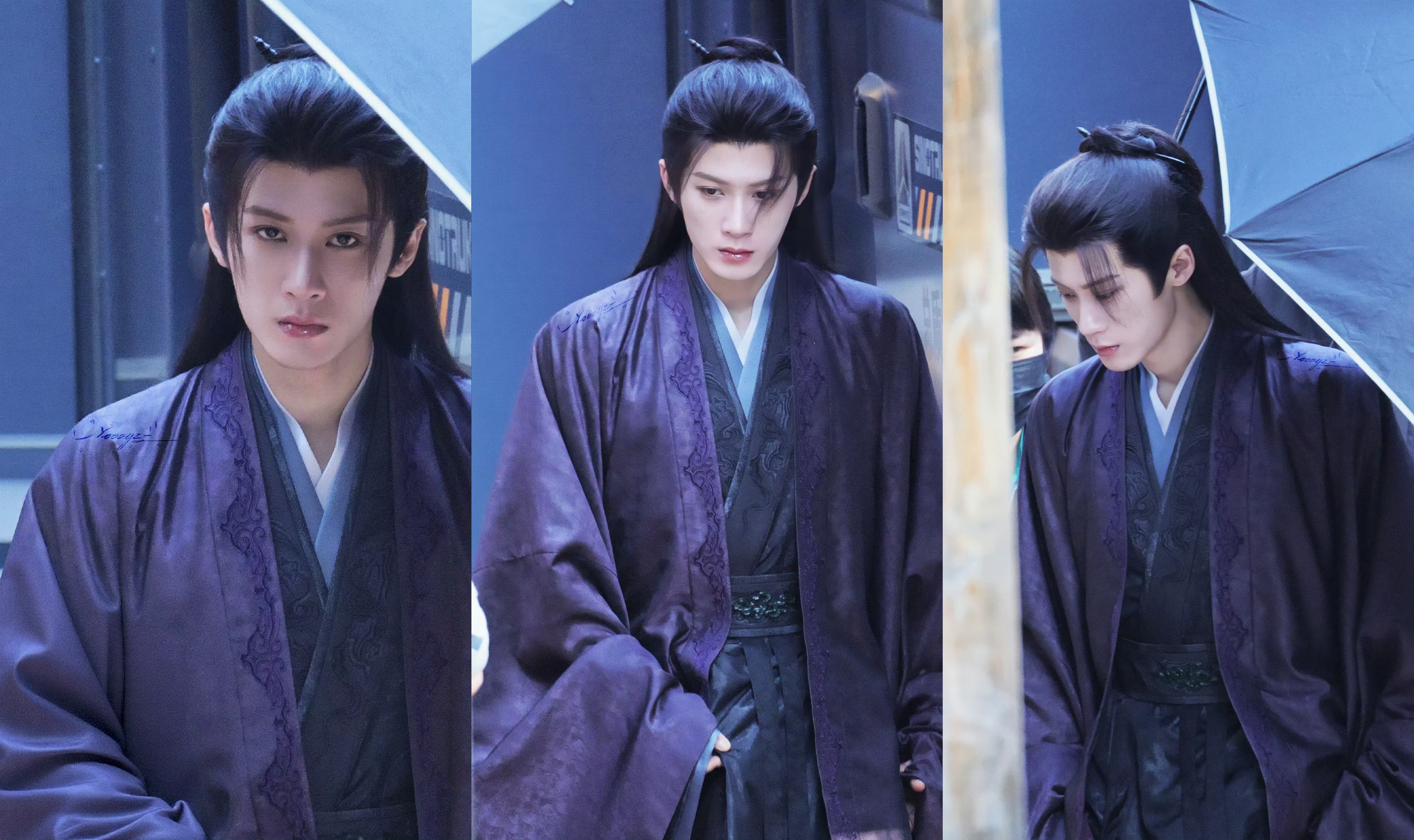 檀健次    《何不同舟渡》檀健次谢却山紫衣路透，将紫色蕴含的贵气与角色塑造力完