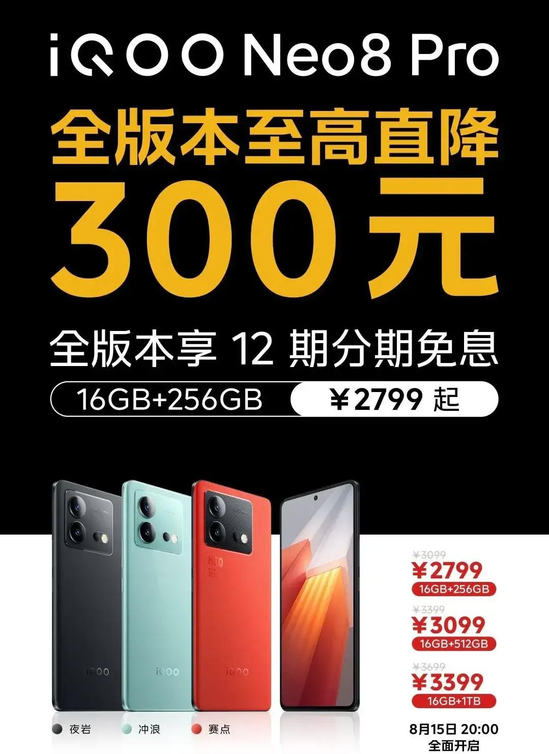 iQOO Neo 8 Pro手机降价了
那么这次降价后大家会买，iQOO Neo