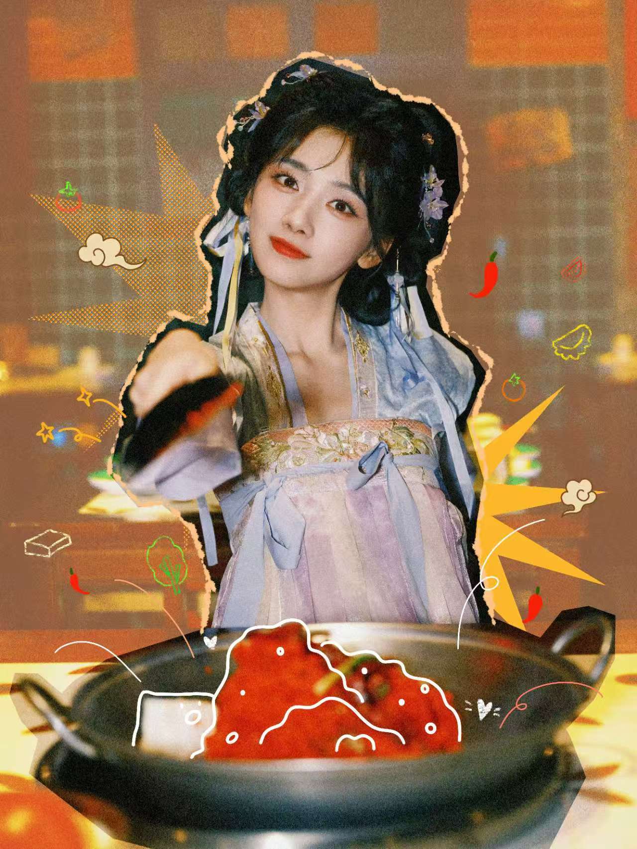 王影璐中华小厨娘 是谁又被王影璐的美貌“杀”到了？哦，是我！[跪了]可甜可飒，可