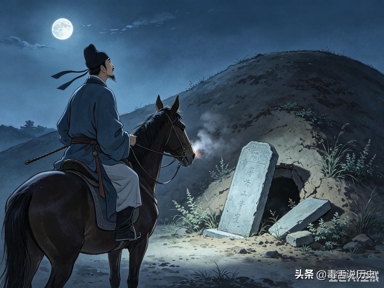 唐贞元年间，郑君从洛阳回乡下老家。路过一座老坟，马吓得不敢走，墓里忽然传来“呜呜