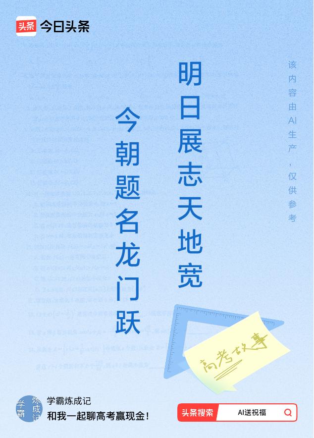 诗词对联送祝福上联：今朝题名龙门跃，下联：明日展志天地宽。我正在参与【诗词对联送