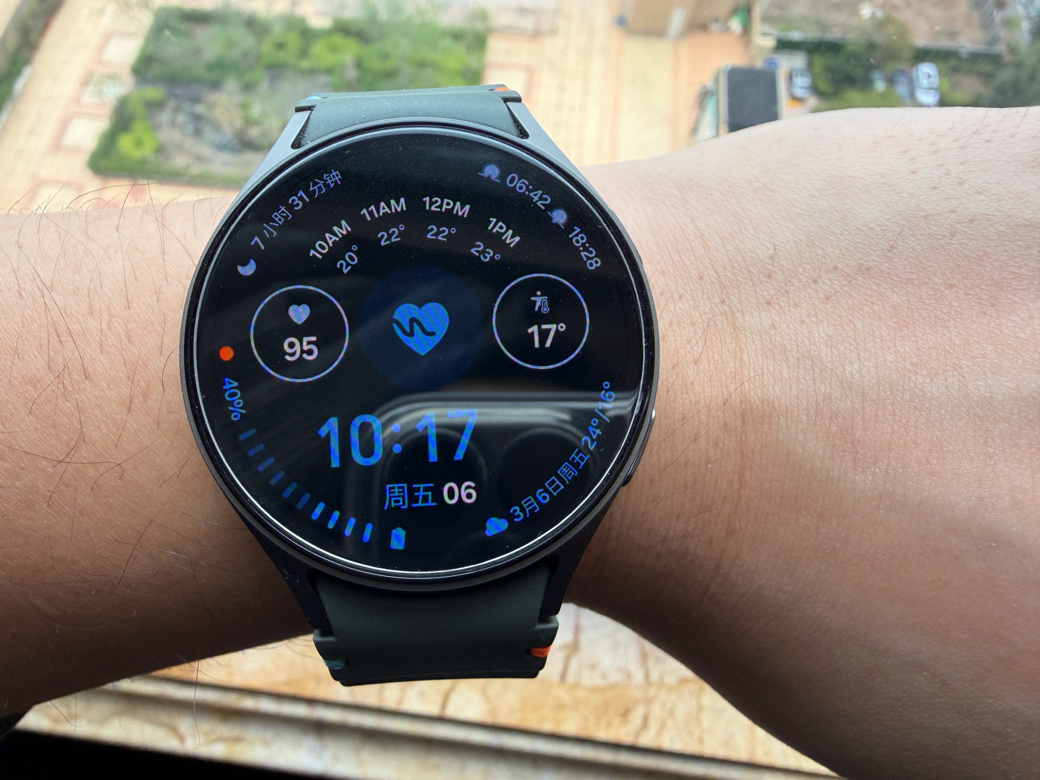 戴电子手表人的统一奇怪动作我戴的这个功能挺全的，血压、心率、体感温度，常用的功能