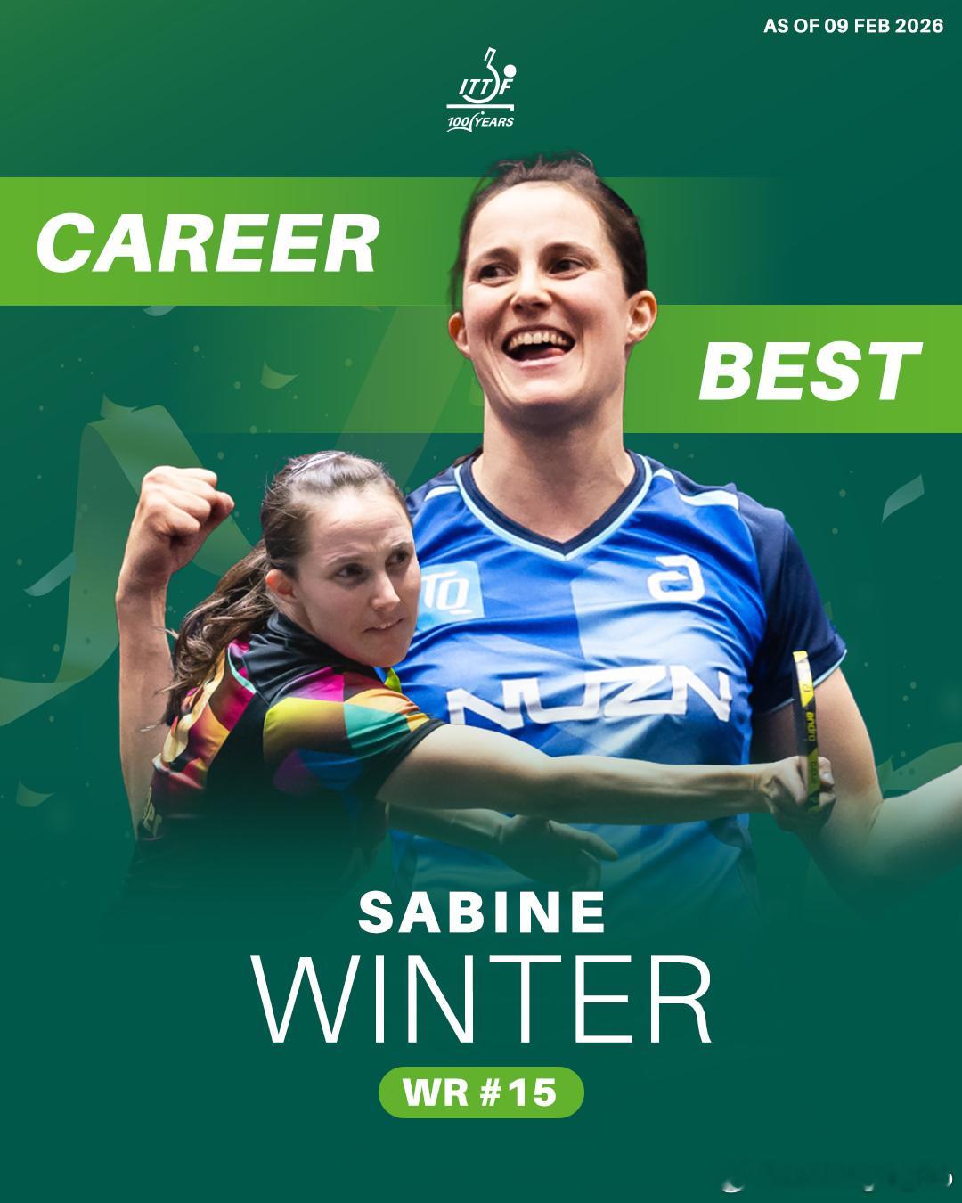 国际乒联：职业生涯最佳时刻，值得被聚光灯照亮 ✨🏆沙宾·温特荣获ETTU欧洲1