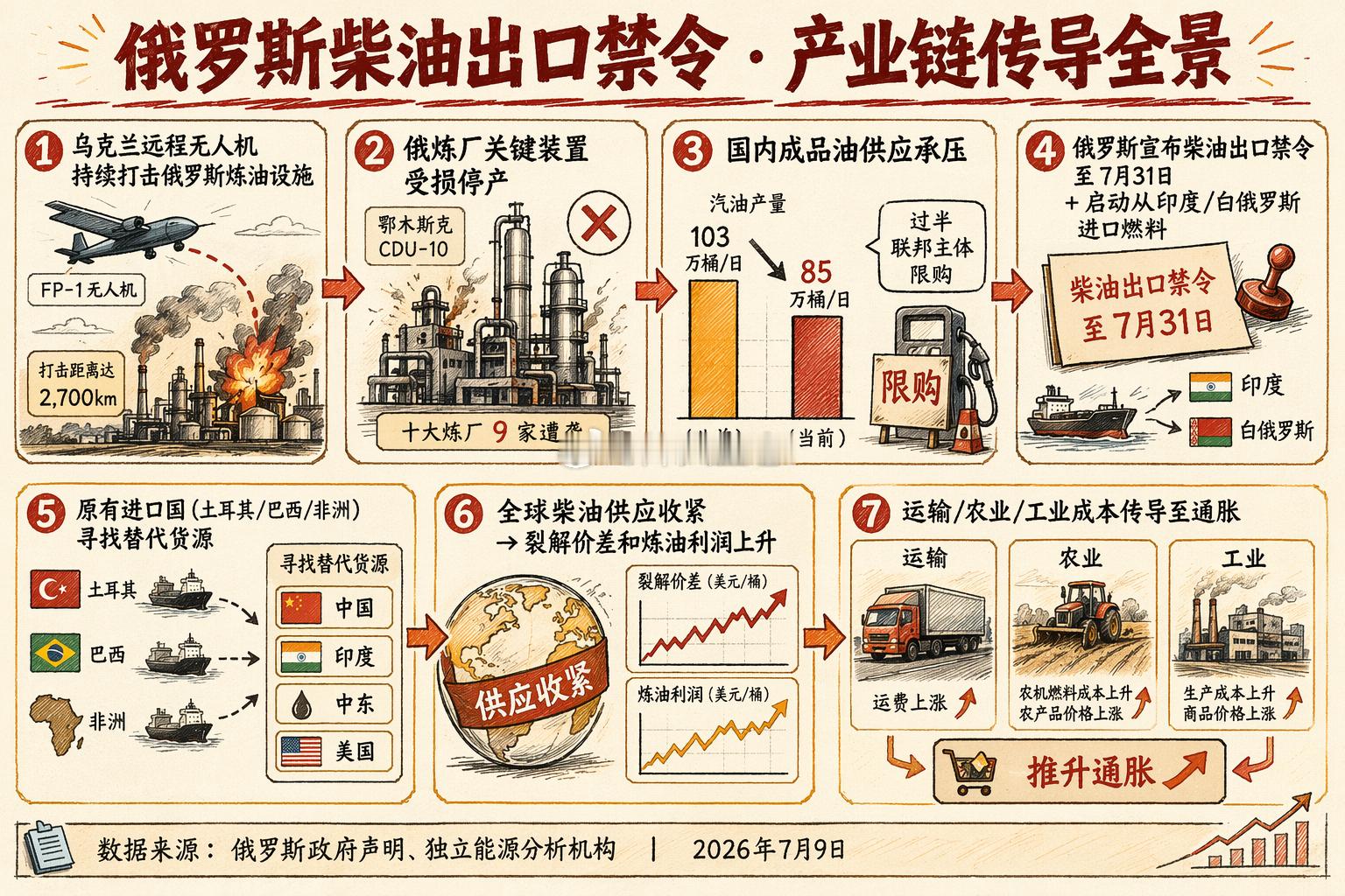 俄罗斯禁止柴油出口 