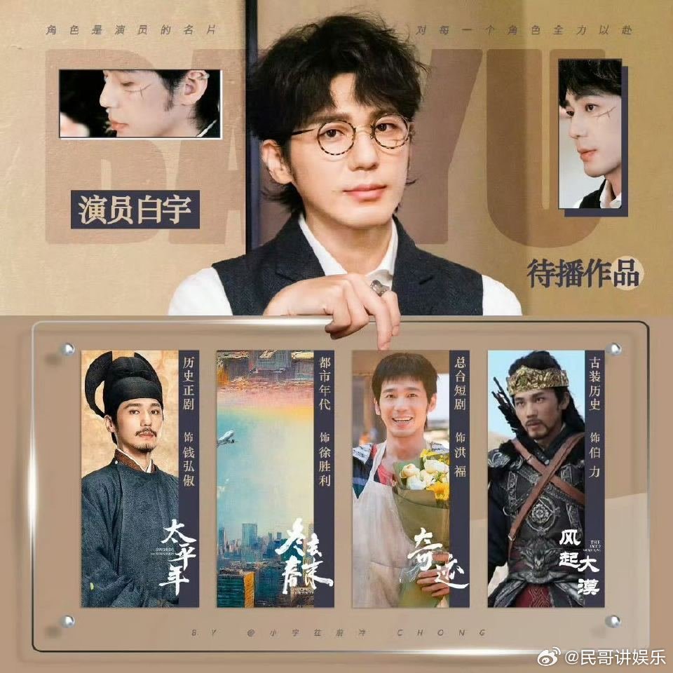 白宇大导合作收哥机 杨磊导演透露因白宇才接《太平年》，这是对演员最大的认可！期待