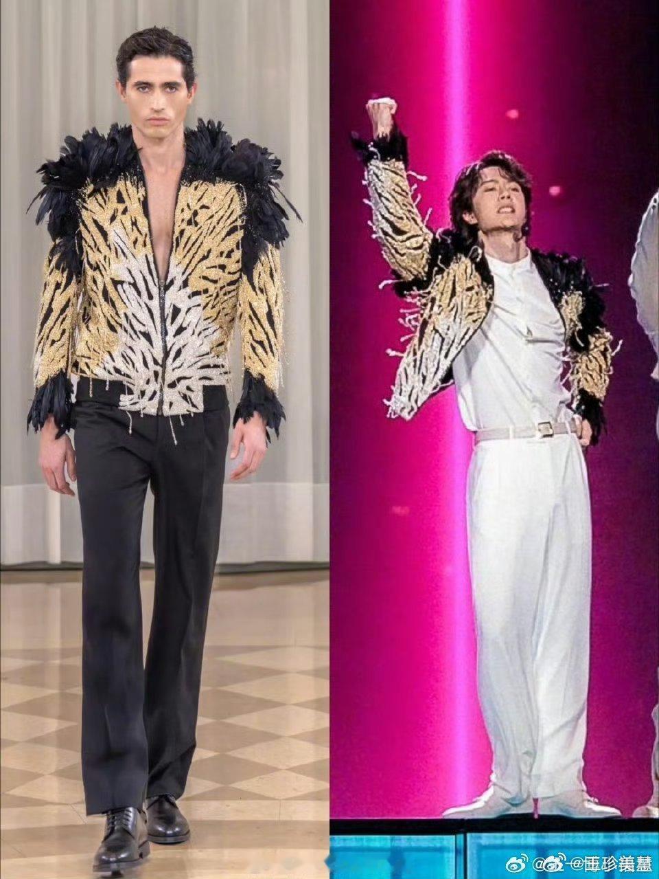 王一博央视马年春晚后台一博这身造型是真的酷啊