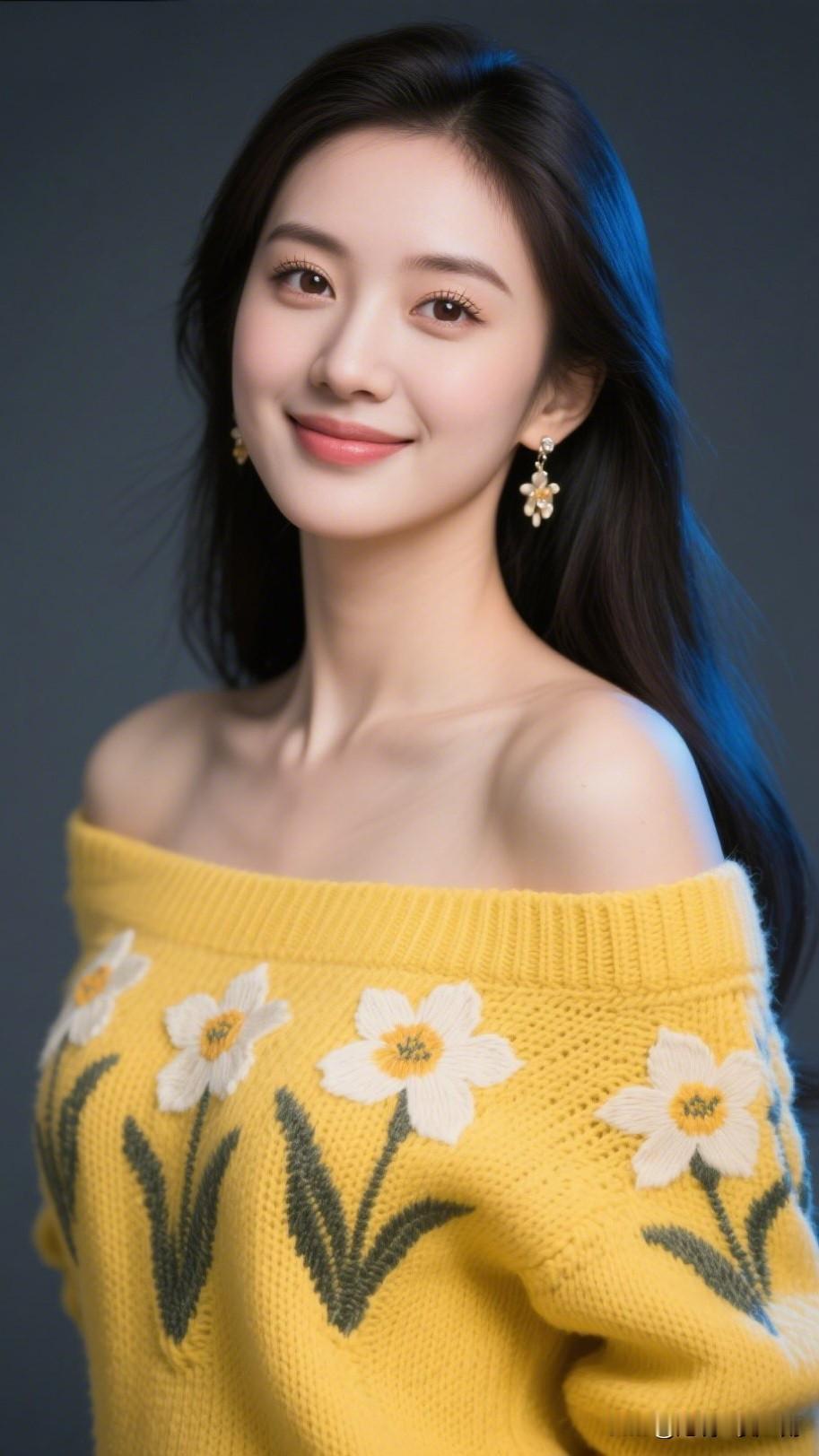 温柔甜美的黄色毛衣，搭配精致耳饰，元气满满的一天！🌼💖什么样的女人让你对她刮