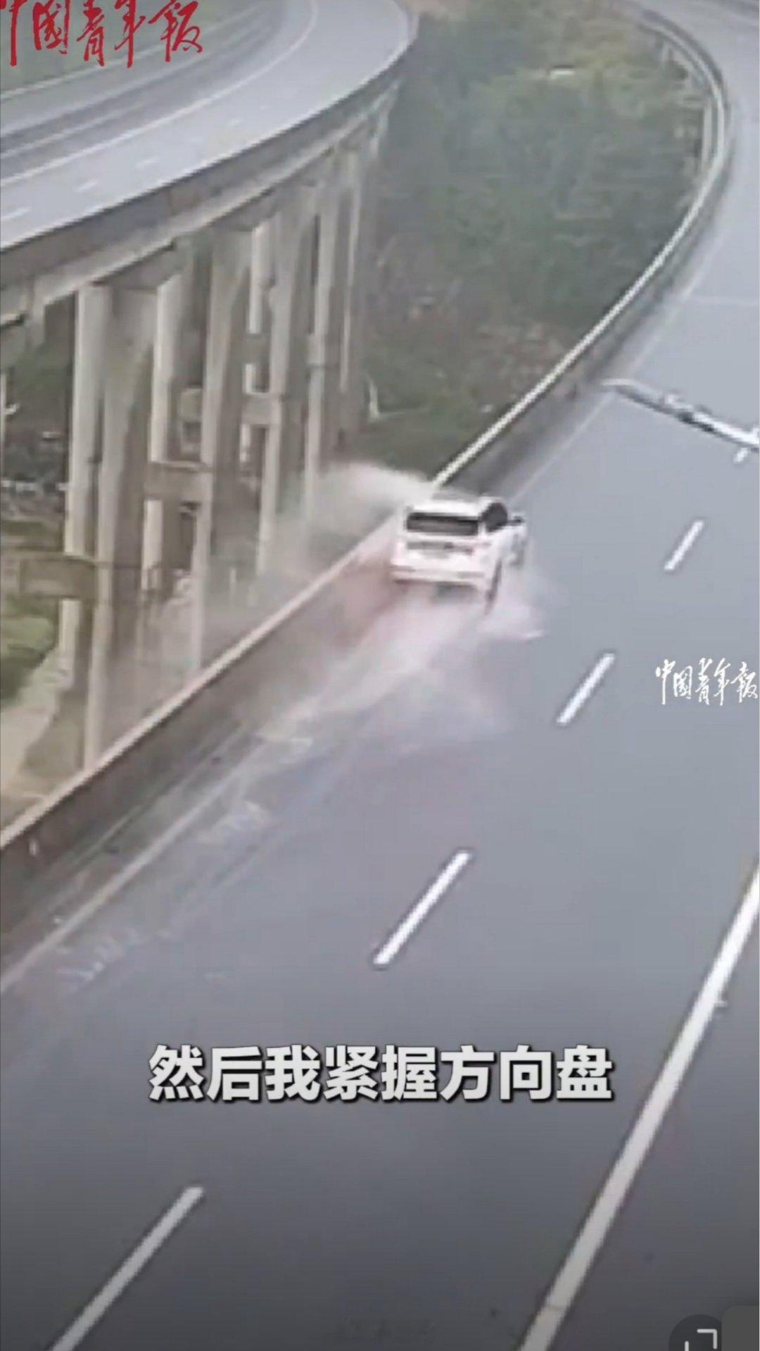小车高速失控司机教科书式自救领克09车主上演教科书式自救，沉着冷静，安全靠边停车