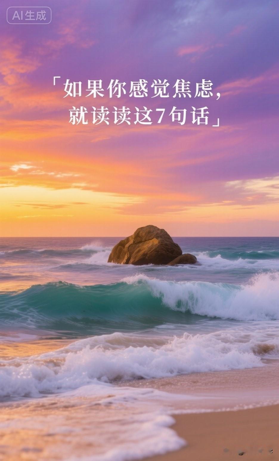 如果你感觉焦虑，就读读这7句话

你有没有发现，焦虑已经成为现代人的“标配”？没
