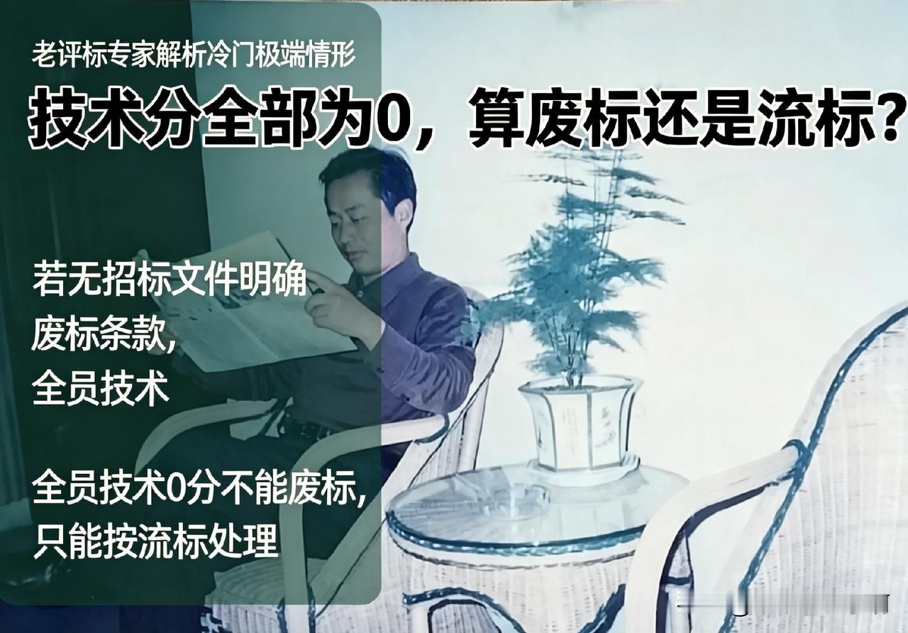 笔者ahwwxbh整理

技术分全部为0，算废标还是流标？老评标专家解析冷门极端