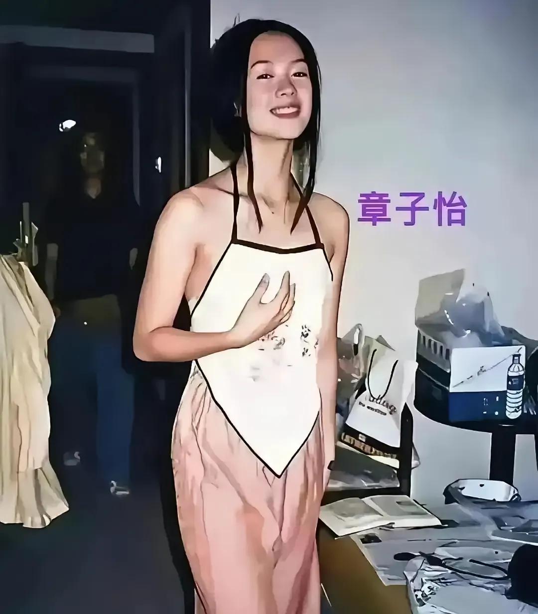 在90年代末，那时还没毕业的章子怡就拍了这么前卫时尚的照片。画面中，章子怡身穿一