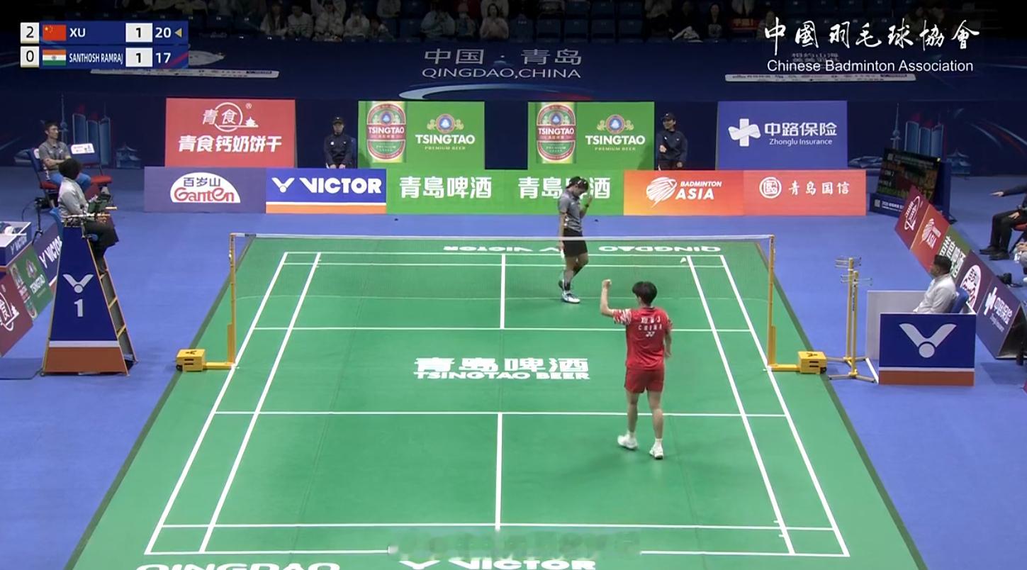 女团 1/4赛 中国 3-0 印度 女单 高昉洁 21-9 21-9 夏尔马 女