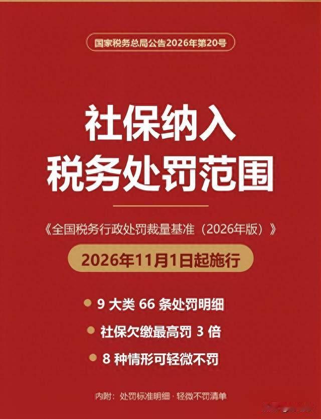 打工者的福音来了，社保欠缴纳入税务处罚体系！