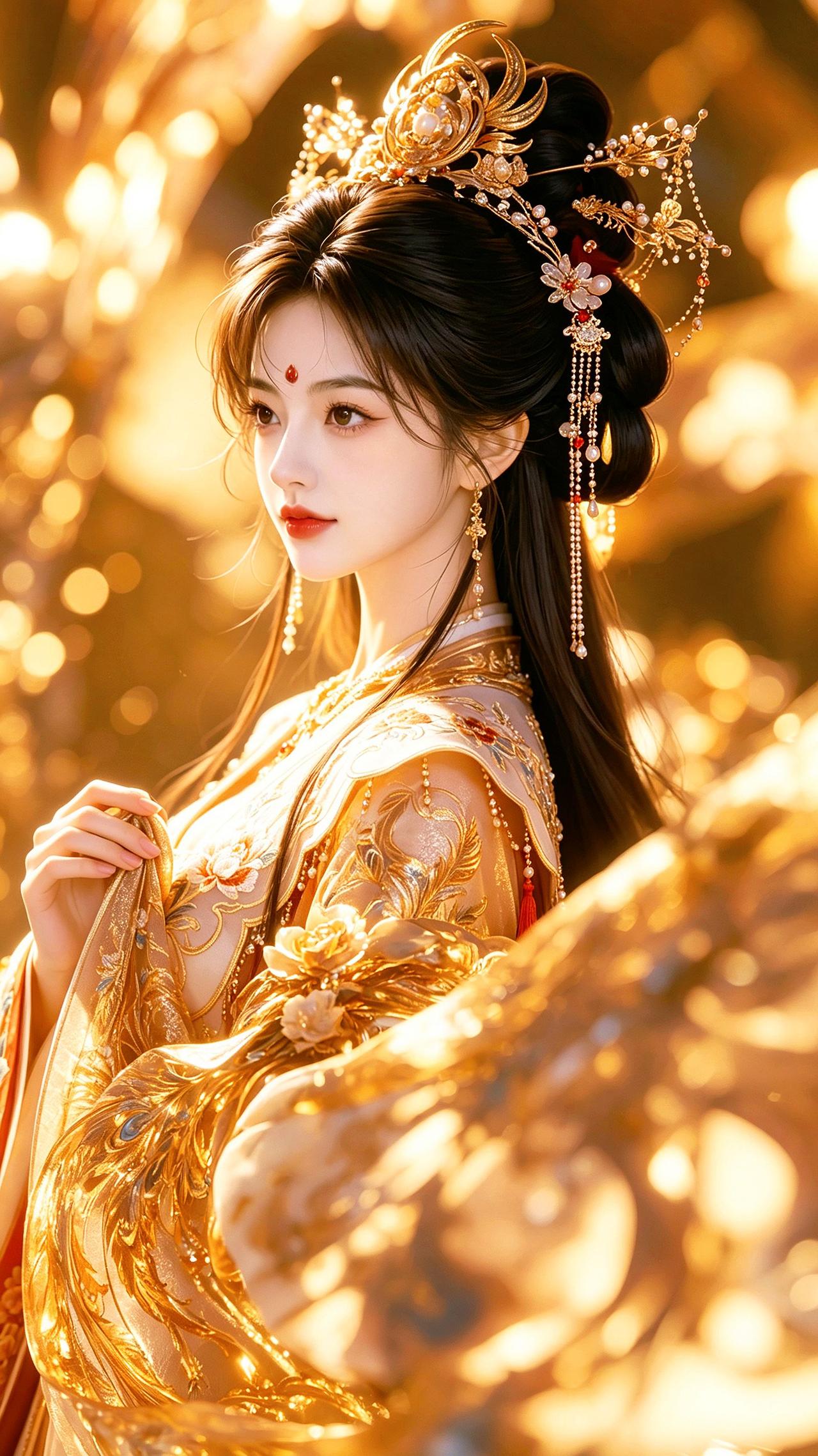 AI古风同姿人像组 抖音ai创作 新国风文化传承 古风华服风格 神女下凡特效