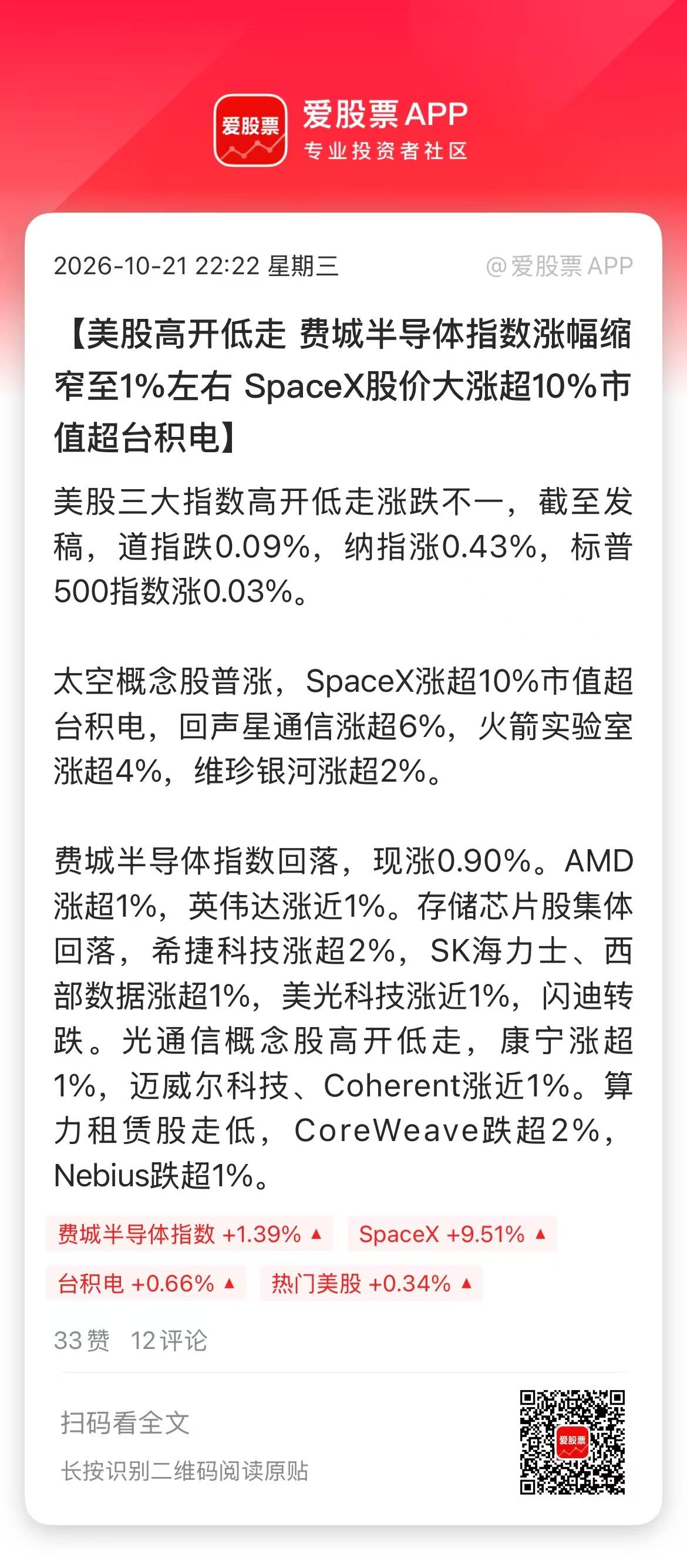 今晚欧美股市表现都不错，希望明天大A能够崛起！当然，也不用太大的期待，不然容易失