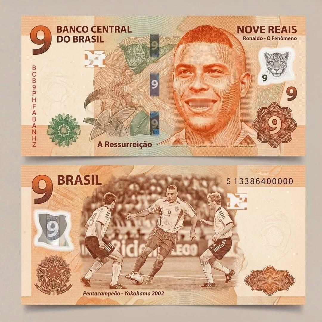 🚨巴西中央銀行預計將於下屆世界盃前發行限量版巴西雷亞爾紙幣，以紀念偉大嘅「外星