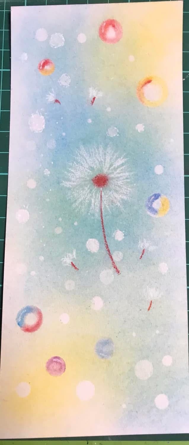 养娃日记43蒲公英书签，自己蛮喜欢的