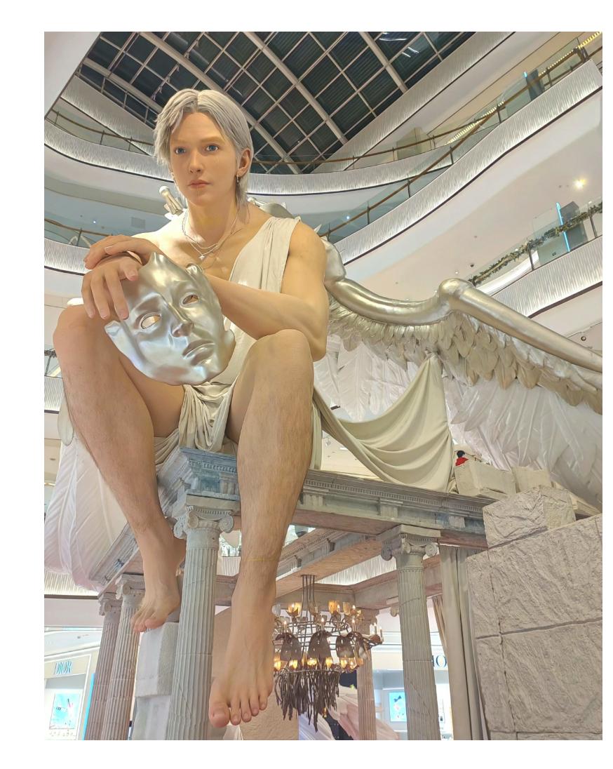 太逼真了，小伙伴一眼能看出是雕像吗[星星眼][星星眼]