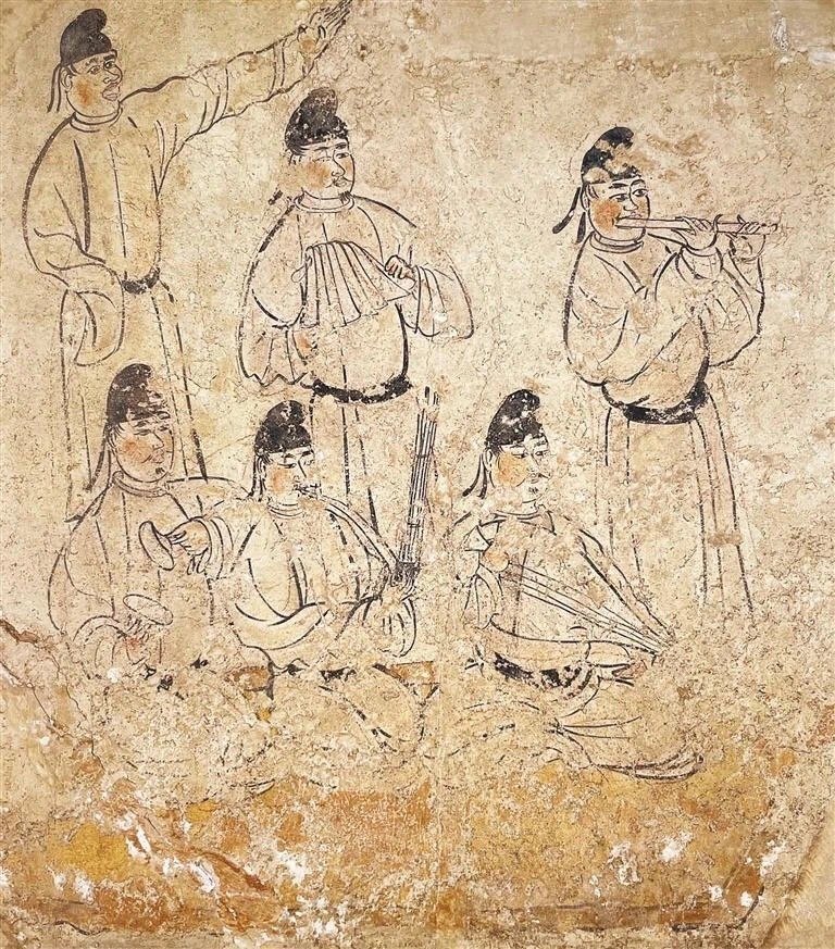 唐·苏思勖墓壁画《乐舞图》 | 陕西历史博物馆 ​​​