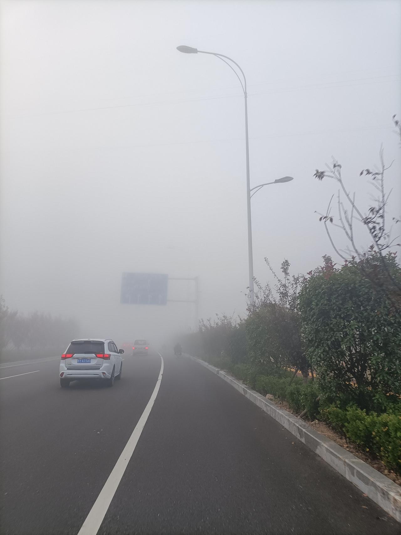 今天烟台的雾真大呀！


早晨起来，就开启了牛马的一天。骑着小电驴没有几百米，眼