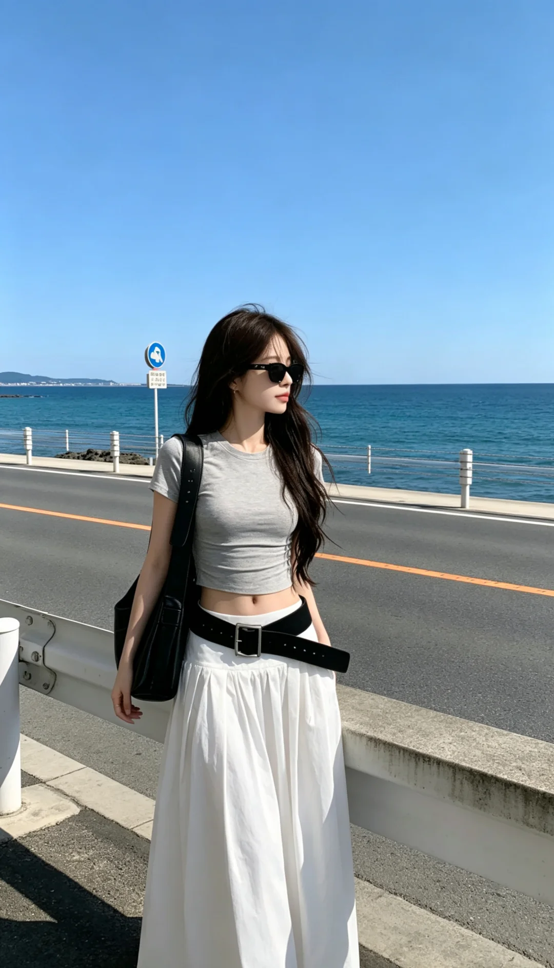 白色长裙和海边很搭