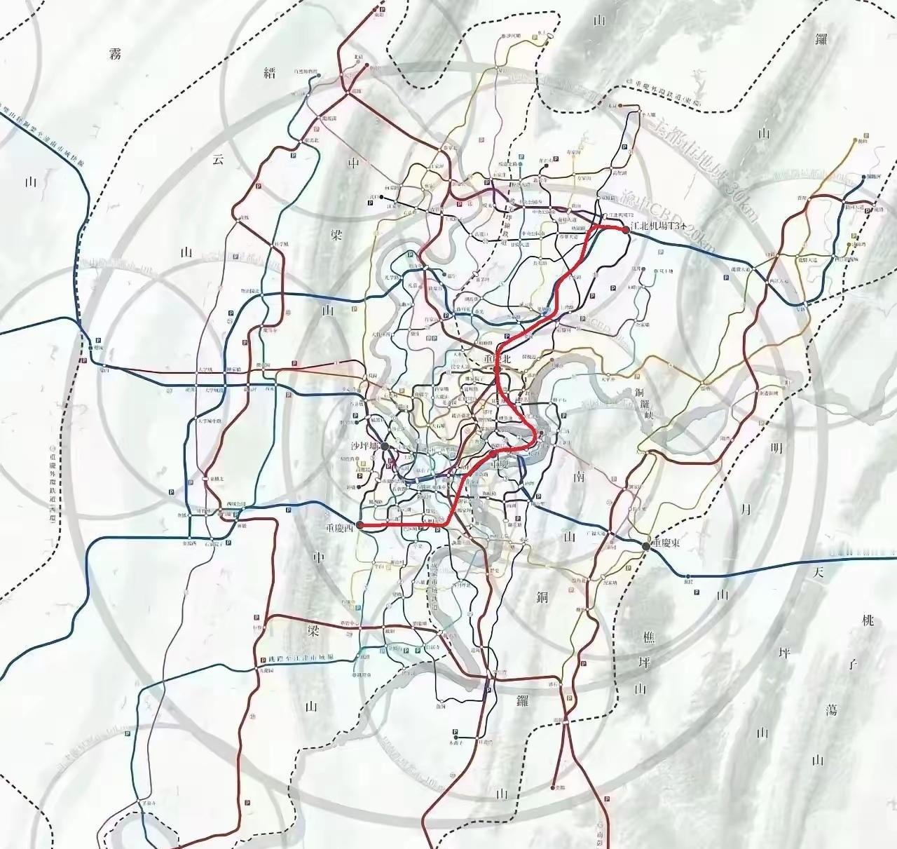 重庆城轨快线26号线能进第五轮建设规划，原因很明显。它可是市域快线网络的核心线路