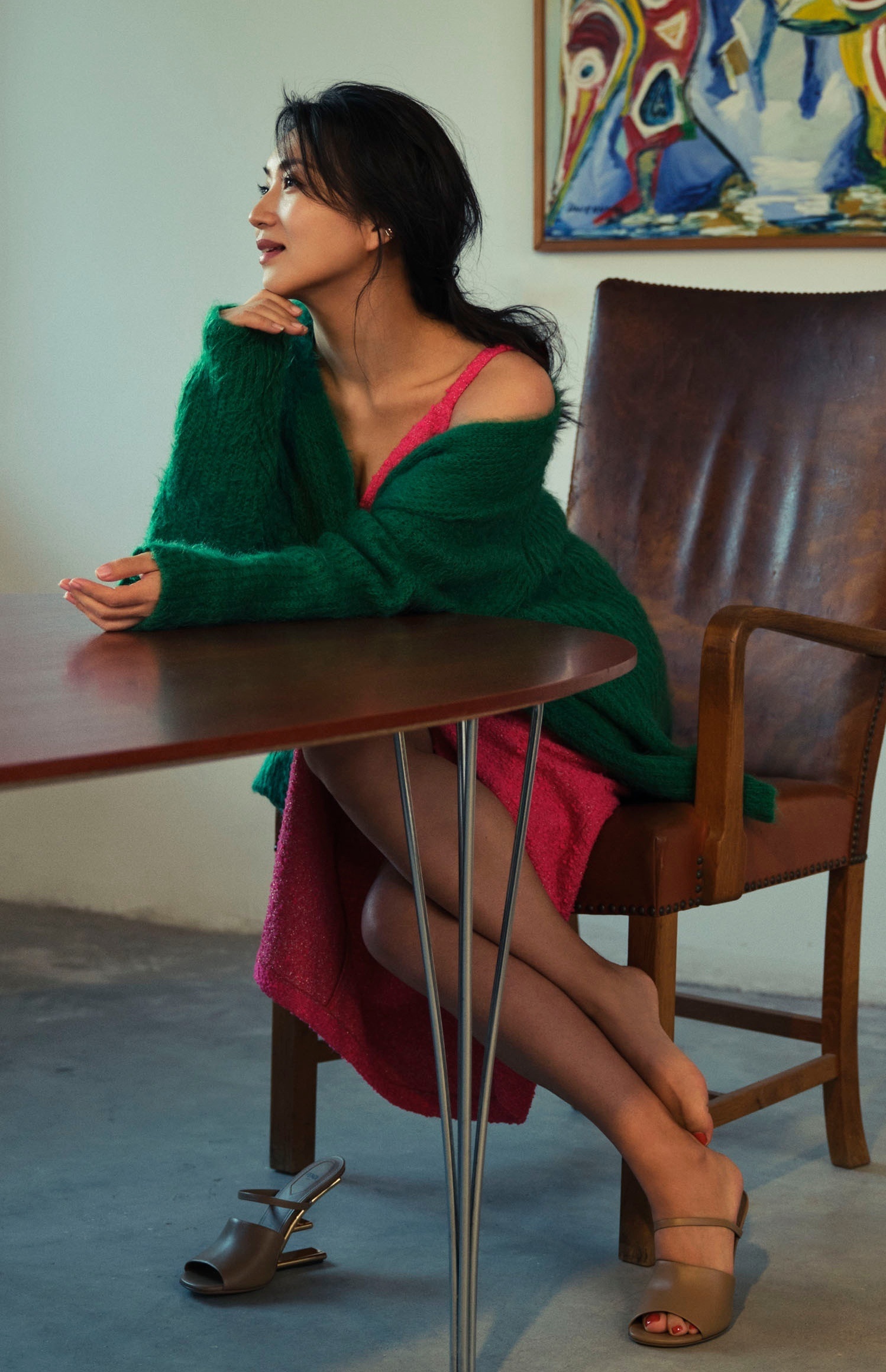 陈好陈好 陈好玉足编制高跟鞋+鱼嘴高跟凉拖