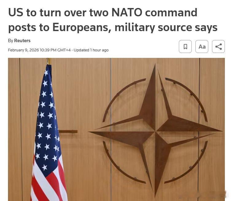 据报道，美国正开始准备将北约在欧盟的指挥中心管理权移交给盟友。英国可能负责诺福克