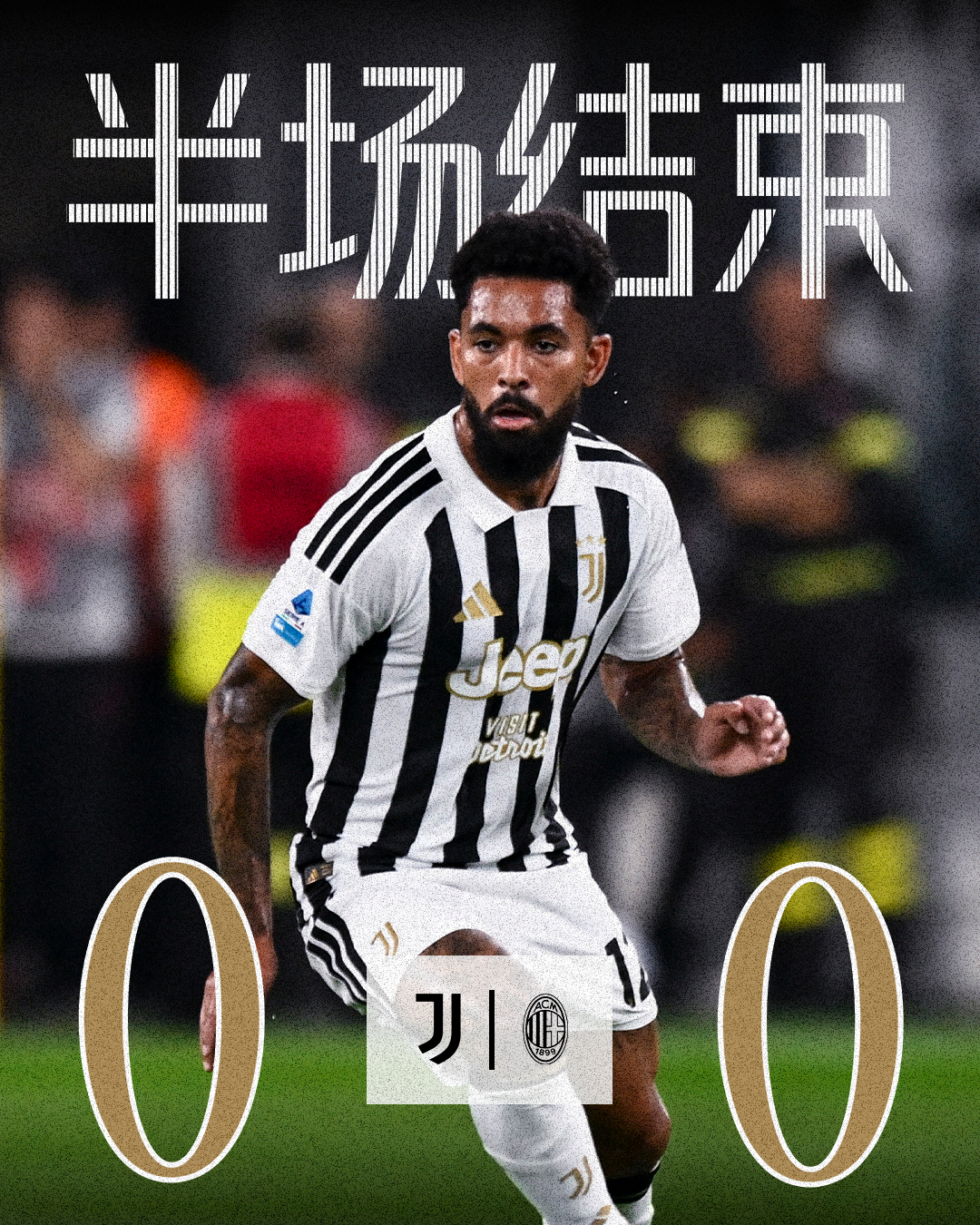 尤文图斯vsAC米兰 上半场结束场上比分暂为0-0FinoAllaFine尤文图
