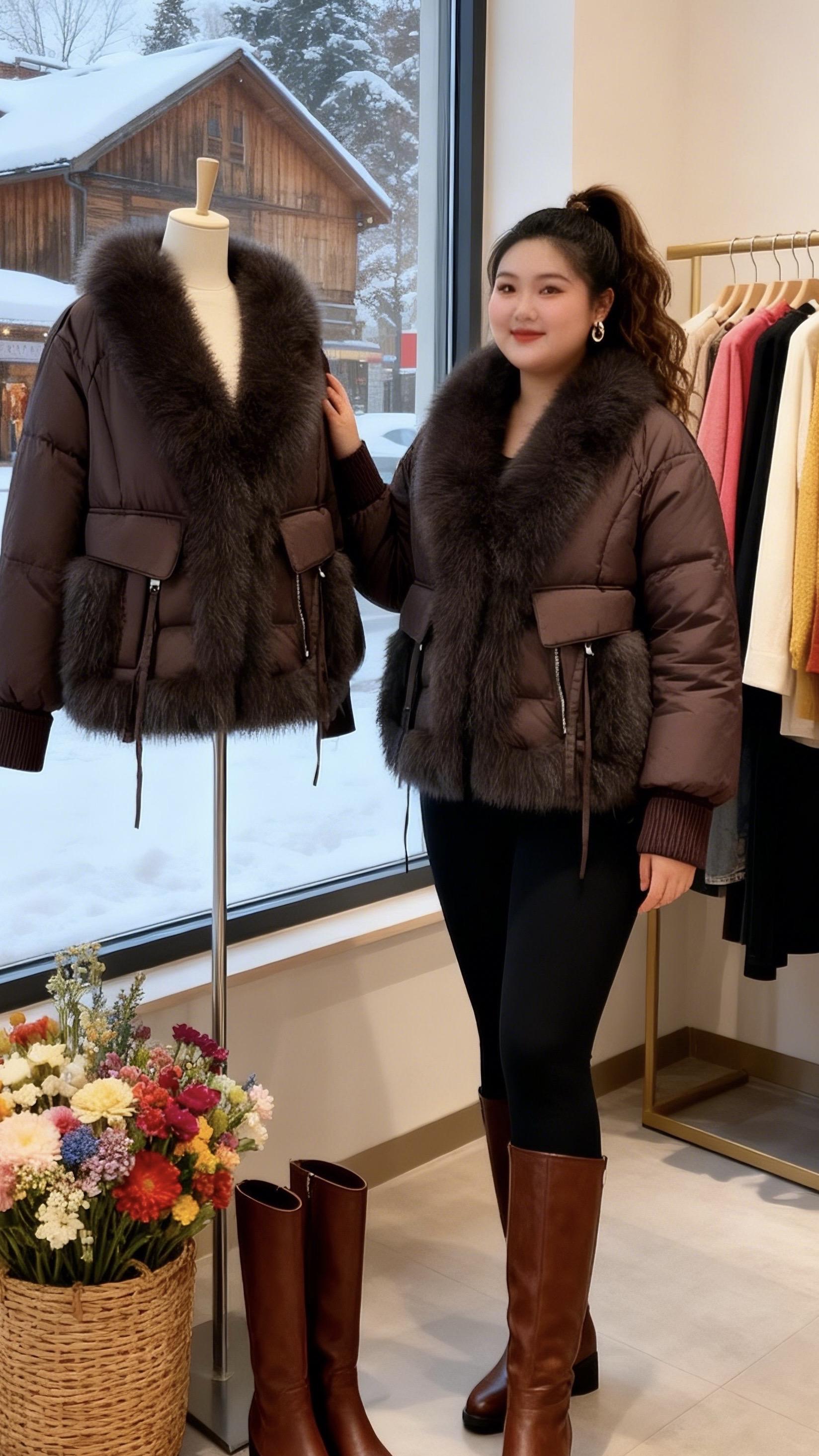 大码女装保暖外套 时尚感穿搭 双12冬日氛围感穿搭大赏穿搭提升精致感的小巧思