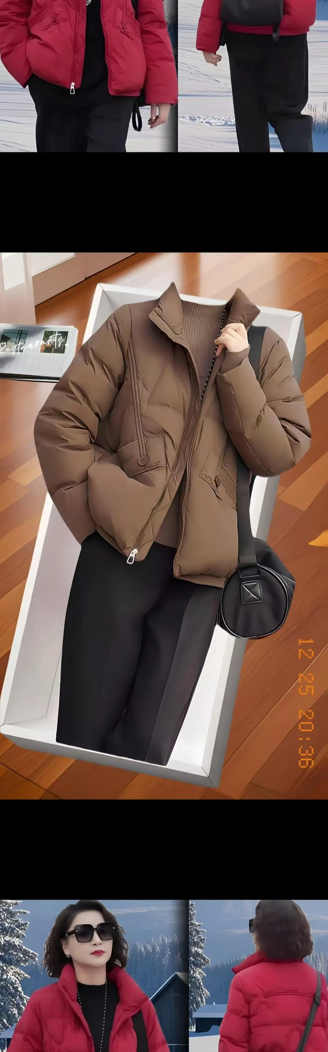 保暖又时尚!冬季的短款羽绒服来啦!这款韩版休闲显瘦面包服，应对寒冷天气...