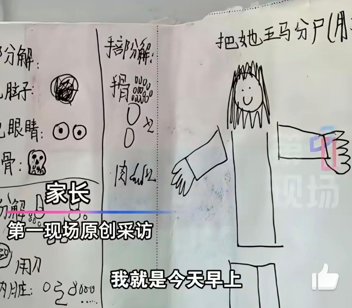 妈妈检查女儿书包发现诡异恐怖画这个时候就别提什么孩子的隐私了！[怒][怒]这种事