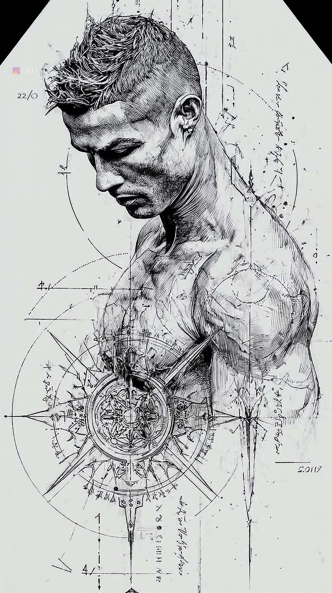 C罗c罗 线条壁纸-半裸肌肉线条哪怕是Ai的都很性感诶 